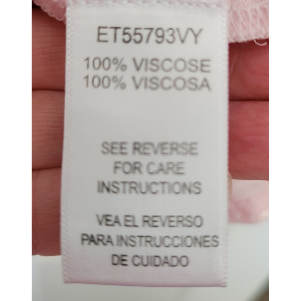 En Creme Sheer Chiffon Button Down Long Sleeve Blouse Women's Size Small Pink - Picture 7 of 8